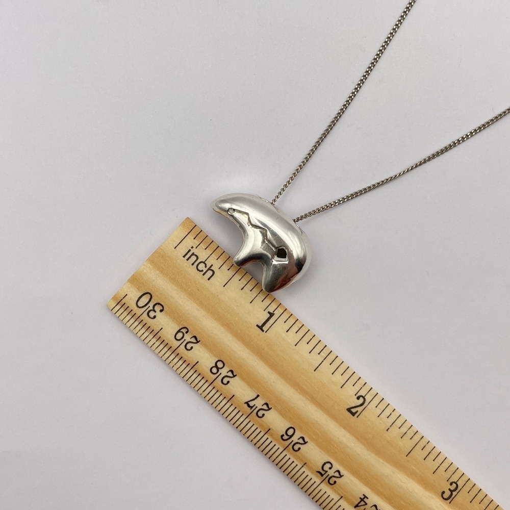Southwestern Sterling Silver Spirit Bear Pendant‎ Necklace Unisex Minimalist - Picture 7 of 9